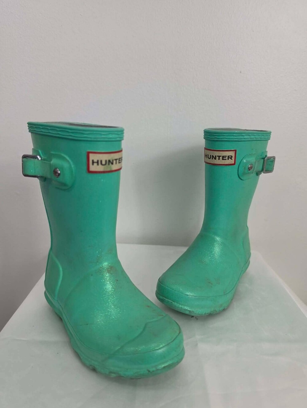 Hunter Kids Waterproof Rain Unisex Boot Green 10 Boys / 11 Girls